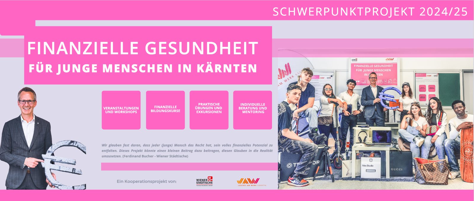 Projektgrafik „Finanzielle Gesundheit für junge Menschen in Kärnten“