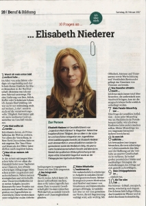 <b>10 Fragen an... Elisabeth Niederer</b>