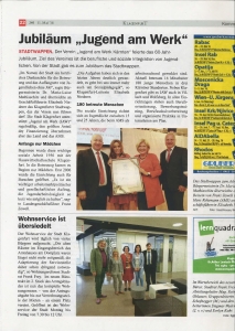 <b>Jubiläum "Jugend am Werk"</b>